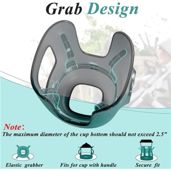Stroller Cup Holder Fits Vista Cruz Minu Snap On Drink Holder Baby Bottle Access - Picture 4 of 7